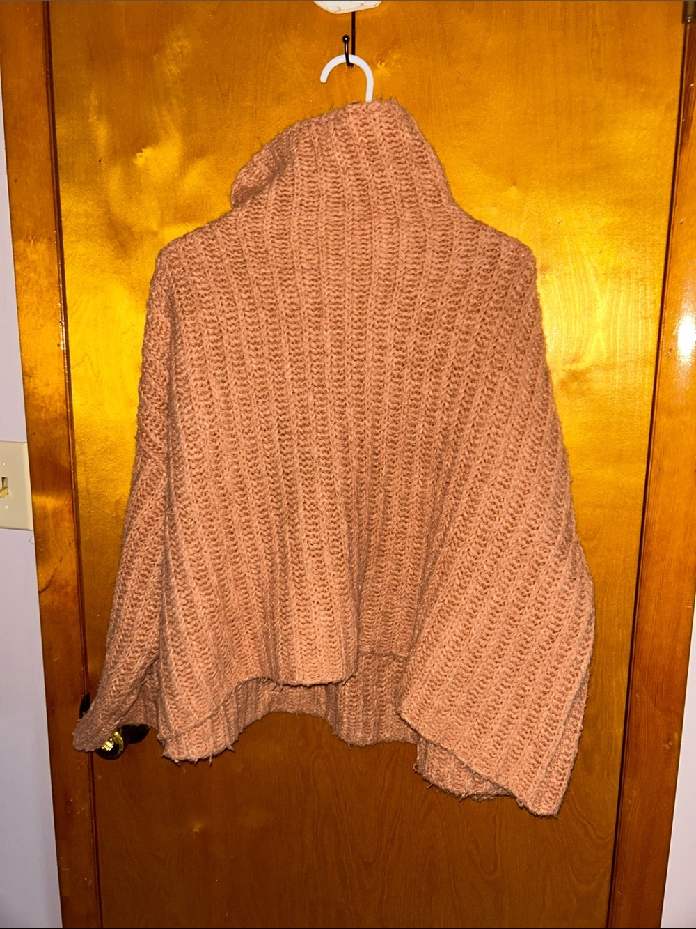 Free People Chunky Dusty Rose Turtleneck Sweater